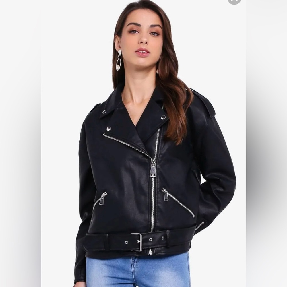 Oversized Faux Leather Jacket
